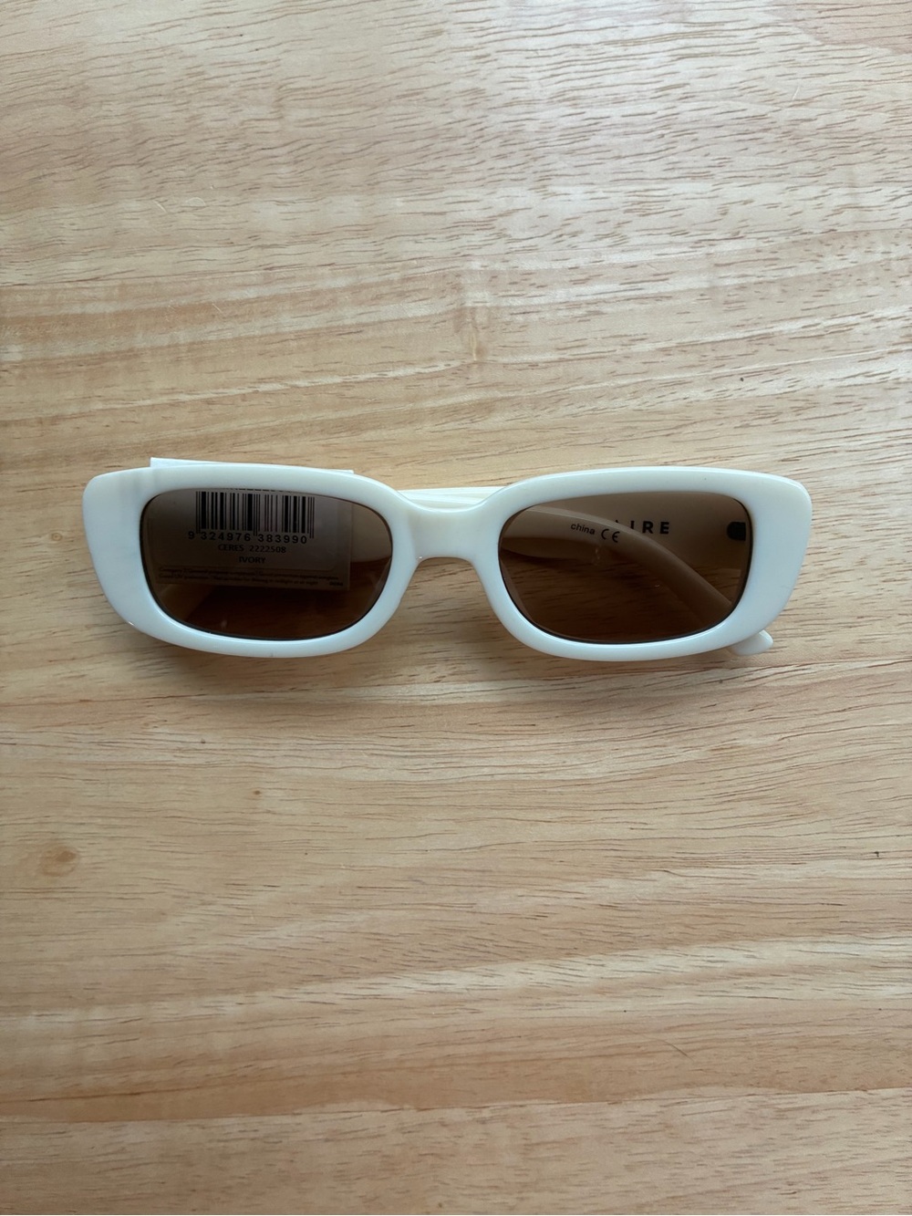 NWT AIRE Ceres Ivory Slim Oval Sunglasses - Picture 13 of 13
